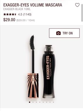 Charlotte Tilbury Exagger-Eyes Volume Mascara — Black with Rose Gold Accents